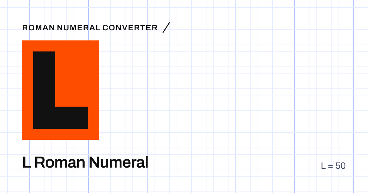 The Roman numeral L built from grid cells, equal to 50